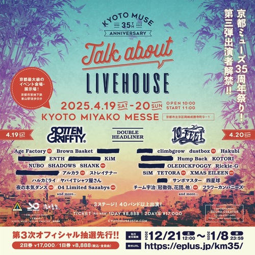 KYOTO MUSE 35th Anniversary “Talk about LIVEHOUSE”