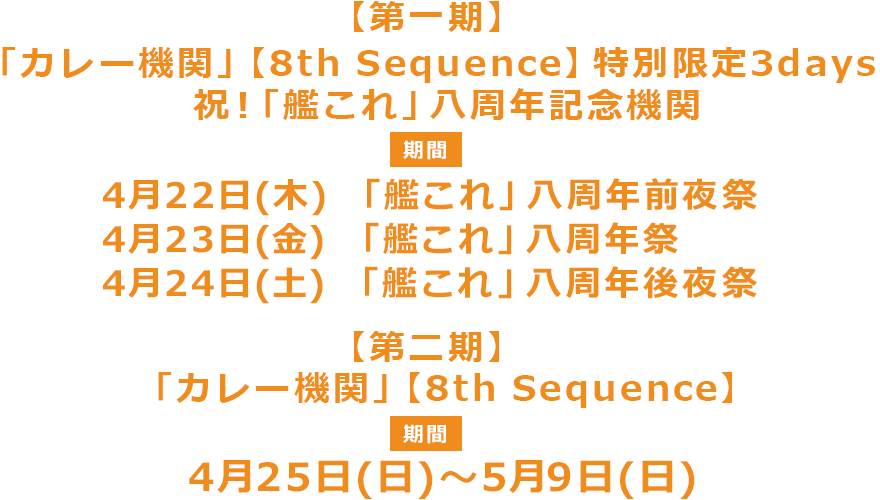 カレー機関 8th Sequence 特別限定 祝 艦これ 八周年記念機関のチケット情報 イープラス