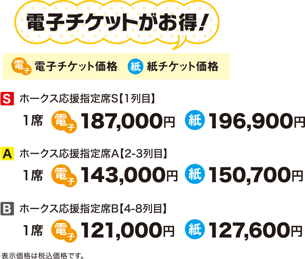 ホークスSEASON SEAT 2025 応援指定席 - イープラス